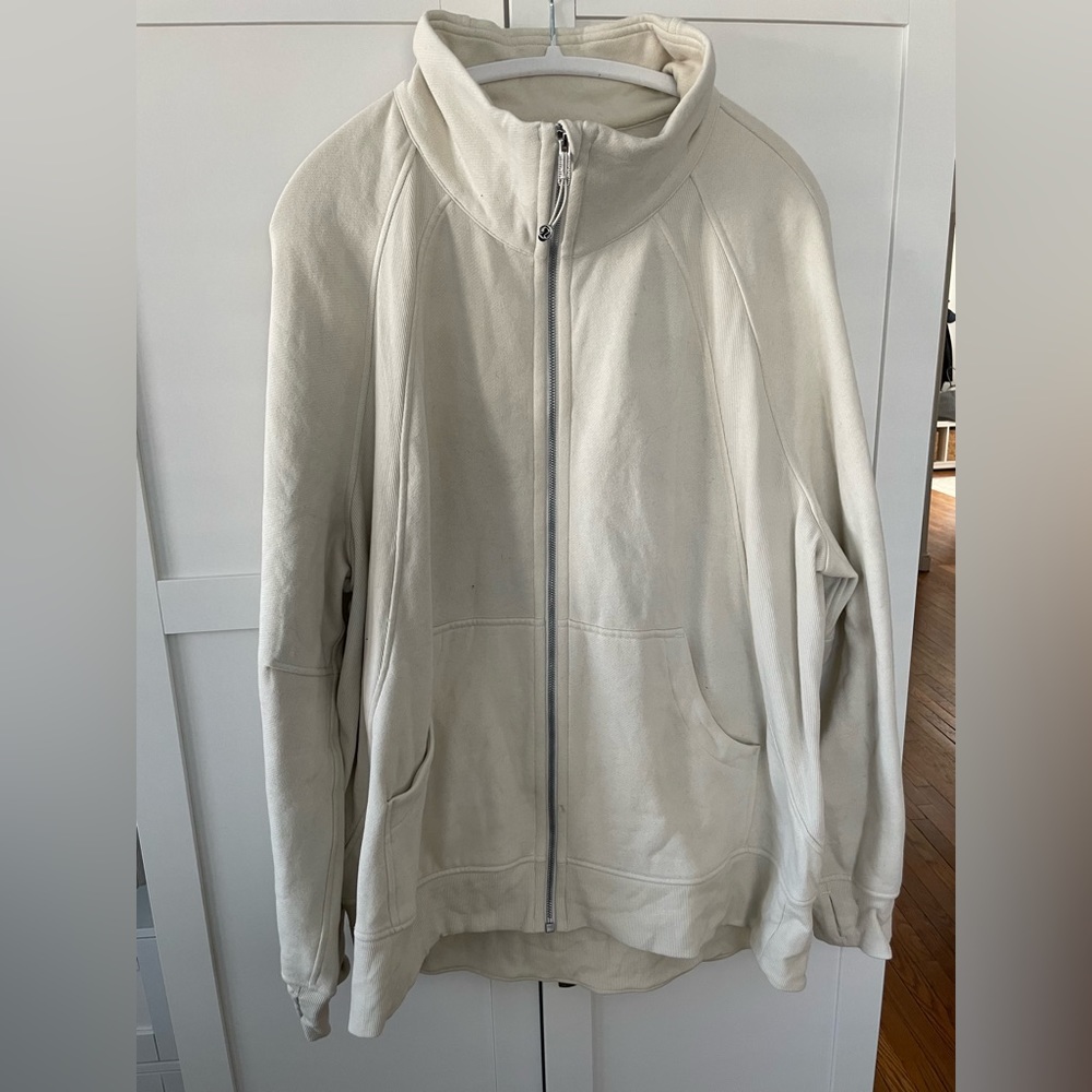 Lululemon Scuba Oversized Funnel-Neck Full Zip Long XL/XXL color Bone